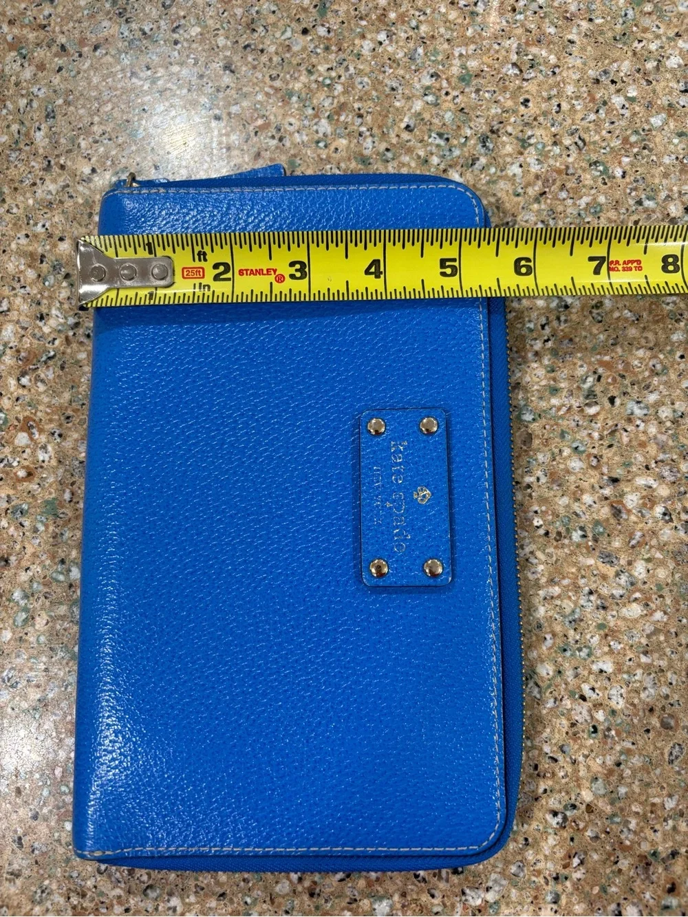 kate spade blue zip-around wallet